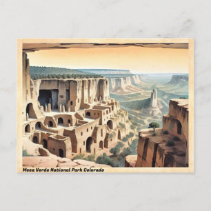 Mesa Verde Nationaal Park Colorado Vintage Reizen Briefkaart