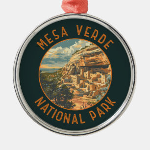 Mesa Verde Nationaal Park Retro Noodcirkel Metalen Ornament