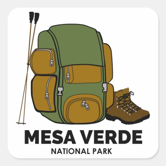 Mesa Verde National Park Backpack Vierkante Sticker (Voorkant)
