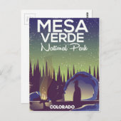 Mesa Verde National Park Camping Reisposter Briefkaart (Voorkant / Achterkant)