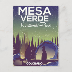 Mesa Verde National Park Camping Reisposter Briefkaart