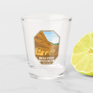 Mesa Verde National Park Cliff Palace Retro Emblem Shot Glas