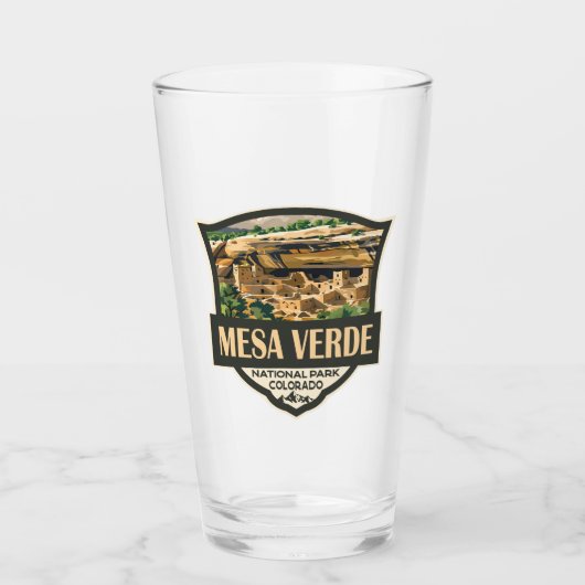 Mesa Verde National Park Illustratie Reiskunst Glas (Voorkant)