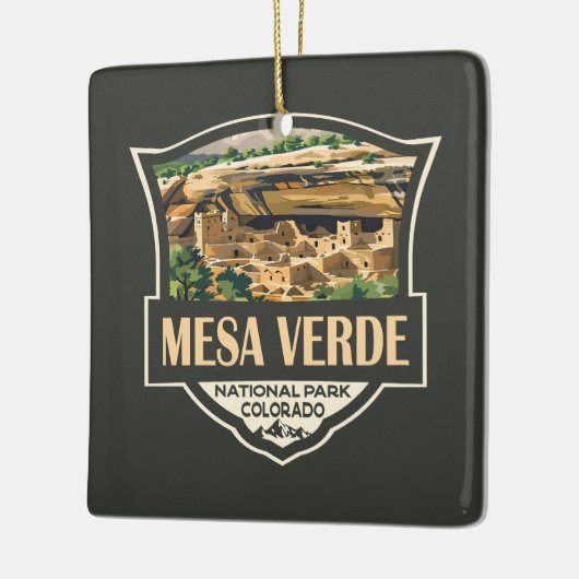 Mesa Verde National Park Illustratie Reiskunst Keramisch Ornament (Links)