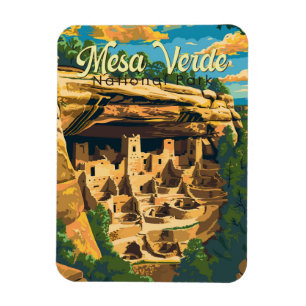 Mesa Verde National Park Illustratie Reiskunst Magneet