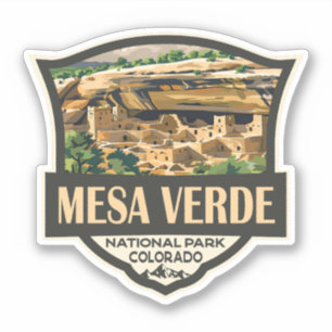 Mesa Verde National Park Illustratie Reiskunst Sticker