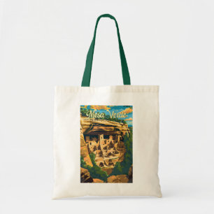 Mesa Verde National Park Illustratie Reiskunst Tote Bag