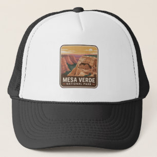 Mesa Verde National Park Vintage Badge Trucker Pet