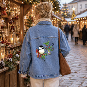 Mésange de Noël vintage bleu festif