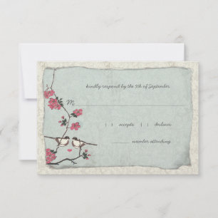 Mésange Fleur de Cerisier Rose et Bleue RSVP