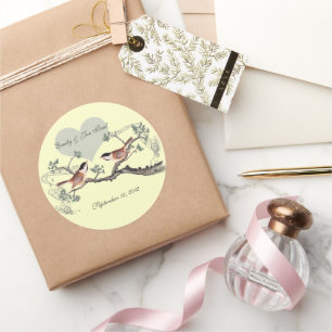 Mésanges Autocollants de mariage oiseaux vintage d