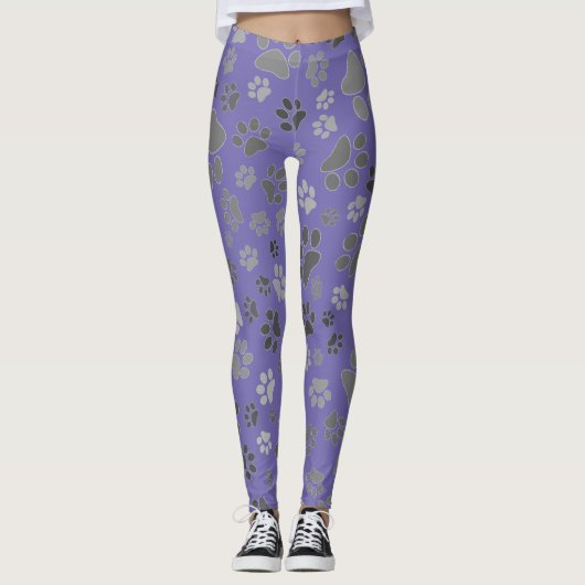 Mesdames Leggings Empreintes de pattes (Devant)