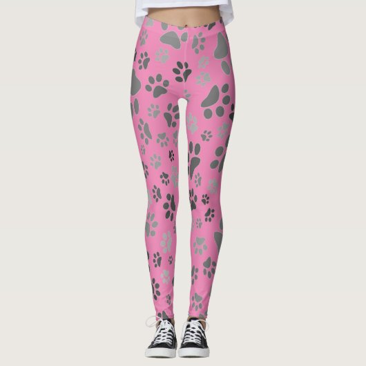 Mesdames Leggings Empreintes de pattes (Devant)
