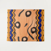 Mesh Wavy Line Pattern Wandkleed (Voorkant (horizontaal))