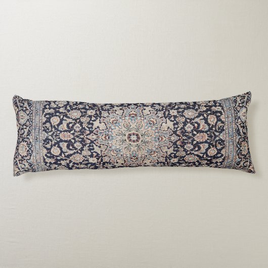 Meshed Persia Dusty Blue Dark Gray Lichaamskussen (Achterkant)