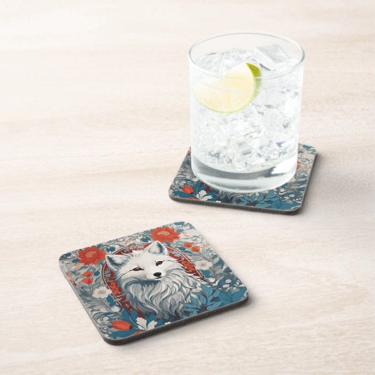 Mesmeriserende Arctic Fox Wildlife Bier Onderzetter (Rechterzijde)