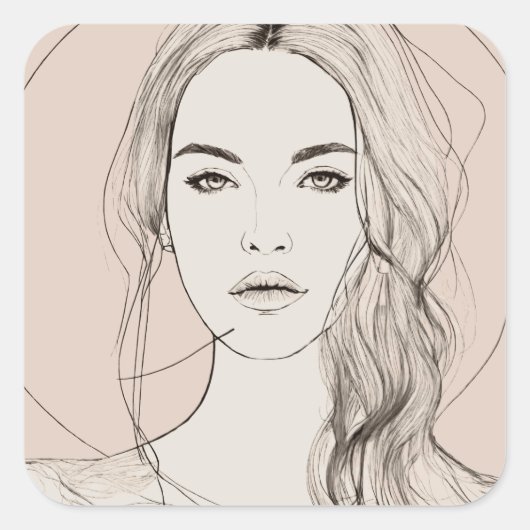 Mesmeriserende ogen, mooie lippen!! vierkante sticker (Voorkant)