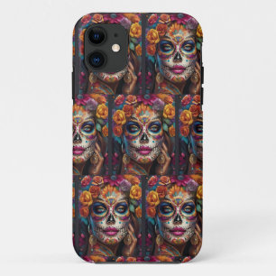 Mesmeriserende Vrouw in Sugar Skull Make-up: Vier iPhone 11 Hoesje