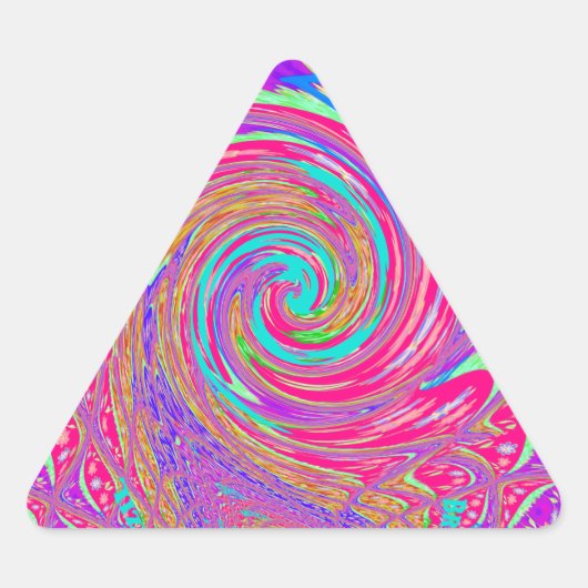 Mesmeriserende Whirlpool Liefde Cyan Tekst kunst G Driehoek Sticker (Voorkant)
