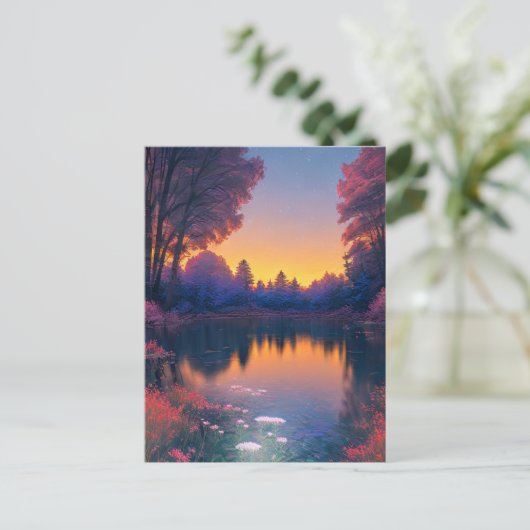 Mesmeriserende zonsondergang over het charmante me briefkaart (Staand voorkant)