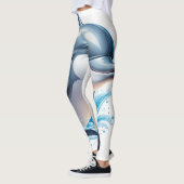 "Mesmerizing Blue Dolphin Design on Trendy Legging (Gauche)