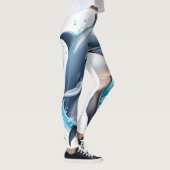 "Mesmerizing Blue Dolphin Design on Trendy Legging (Droite)
