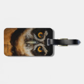 Mesmerizing Golden Eyes of a Spectacled Owl Bagagelabel (Achterkant horizontaal)