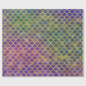 Mesmerizing Mermaid Scales Paars Green Blue Gold Cadeaupapier (Vlak)