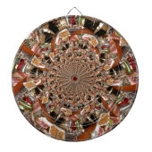 Mesmerizing Mozaïek van Sushi Bruine Kleuren Dartbord (Voorkant)