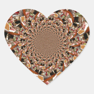Mesmerizing Mozaïek van Sushi Bruine Kleuren Hart Sticker