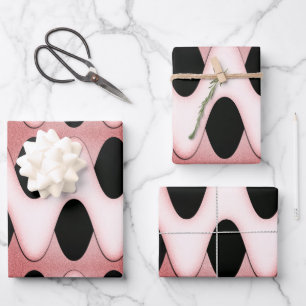 Mesmerizing Oriental Pink Waves Inpakpapier Vel