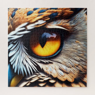 Mesmerizing Owl Eye - Vivid Wildlife Detail Legpuzzel