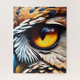 Mesmerizing Owl Eye - Vivid Wildlife Detail Legpuzzel