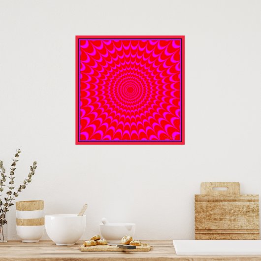 Mesmerizing Red Pink Poster (Keuken)