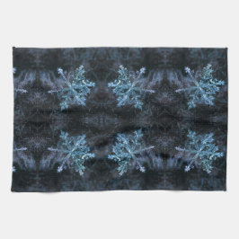 Mesmorizing Sneeuwkristalblauwe vlokken Theedoek