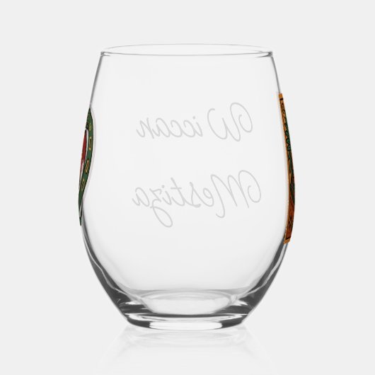 Mesoamerican Emperor Medallion Aztec/Mayan Person Wijnglas Zonder Voet (Rechts)