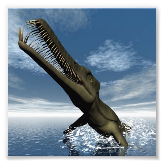 Mesosaurus dinosaur - 3D rendering Foto Afdruk (Voorkant)