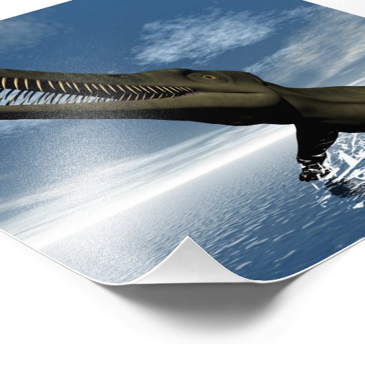 Mesosaurus dinosaur - 3D rendering Foto Afdruk (Hoek)