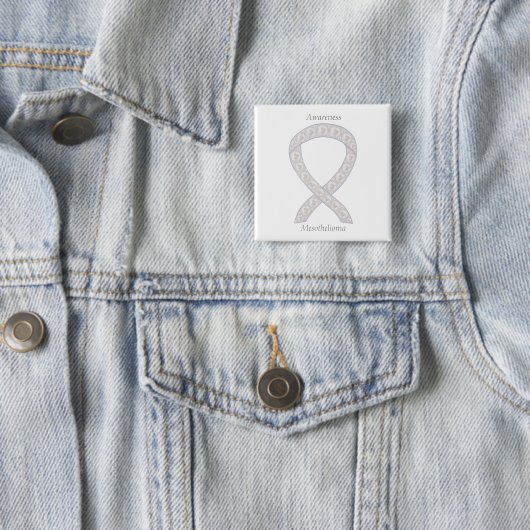 Mesothelioma Awareness Ribbon Custom Button (In situ)