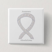Mesothelioma Awareness Ribbon Custom Button (Voorkant)