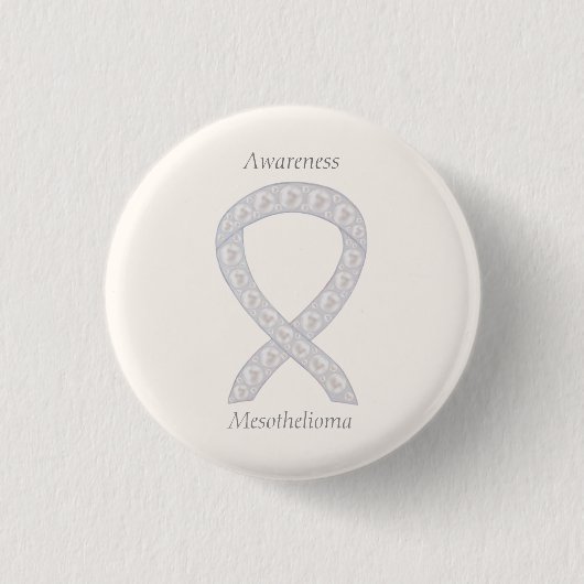 Mesothelioma Awareness Ribbon Custom Button (Voorkant)