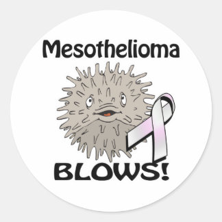 Mesothelioom blaast ontwerp voor bewustwording ronde sticker