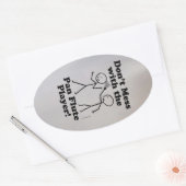 Mess niet met de Pan Flute Player oval Sticker (Envelop)