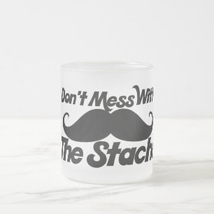 Mess niet met de Stache Matglas Koffiemok