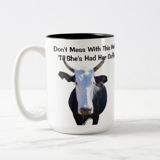 Mess niet met deze Heifer Funny Cow Mok (Links)