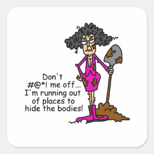 Mess niet met mij vierkante sticker