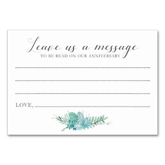 Message à la mariée et à la mariée Cartes Succulen (Devant)