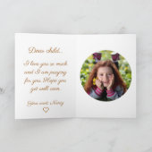 Message à un enfant dans une carte pliée à l'hôpit (Intérieur)