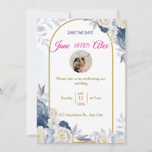 Message au dos d'une invitation de mariage moderne