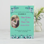 Message au verso d'une invitation de mariage moder (Debout devant)